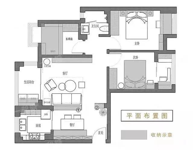 120㎡北欧三室装修，设计简单大方美观