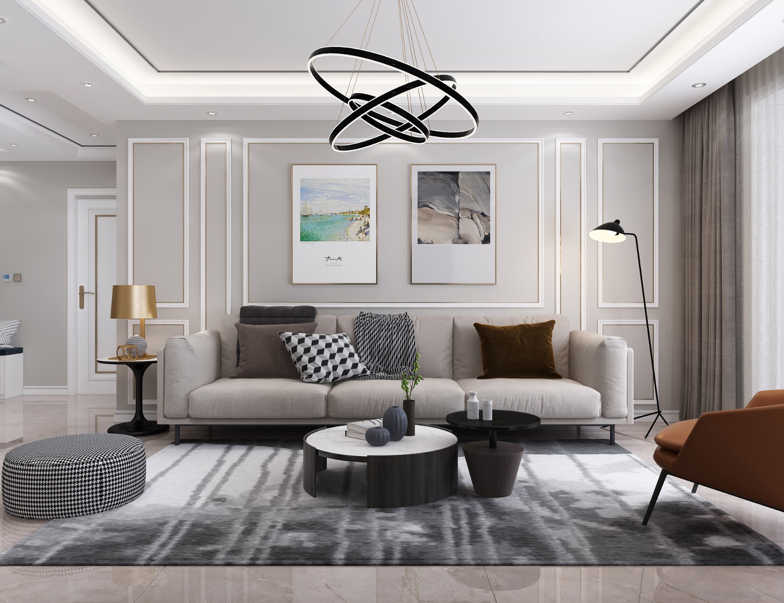 100平三房现代风格，营造明亮舒适的生活环境